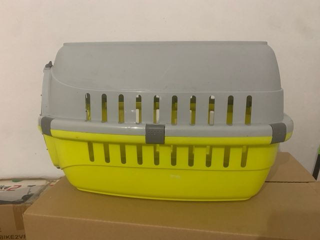 Transportín gato gris y verde.15