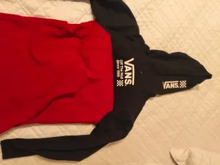 Sudadera Vans Roja y Negra niño sobre 12 años