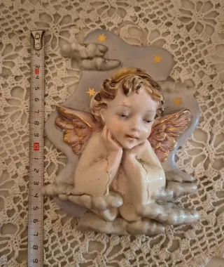 Quadretto angioletto in ceramica