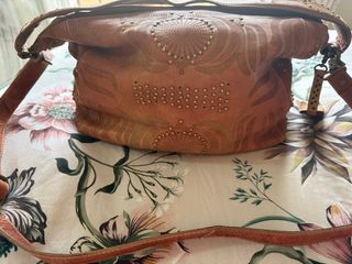 Bolso Piel Biba Marrón Tachuelas