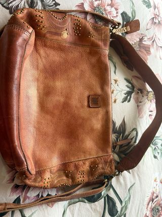 Bolso Piel Biba Marrón Tachuelas