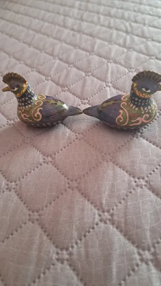 Coppia uccelli ceramica vintage