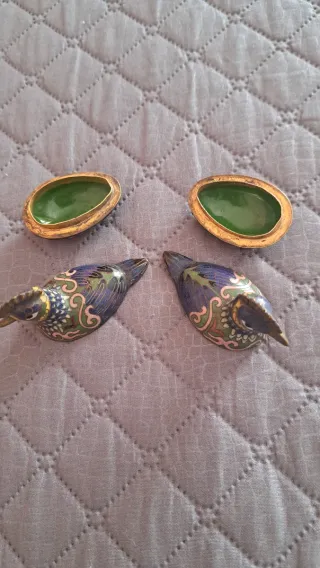 Coppia uccelli ceramica vintage