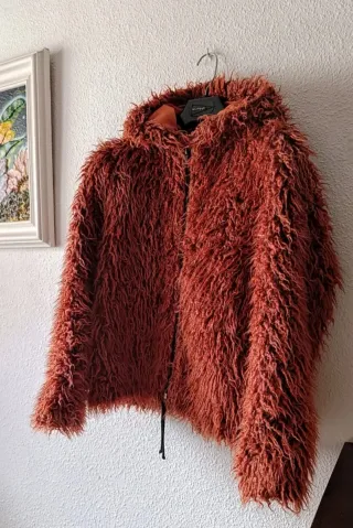 Chaquetón pelo marrón/naranja TALLA M