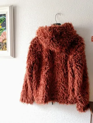 Chaquetón pelo marrón/naranja TALLA M