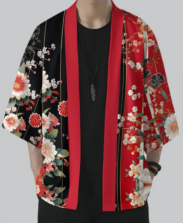 Camisa Kimono Japonés Estampado Floral