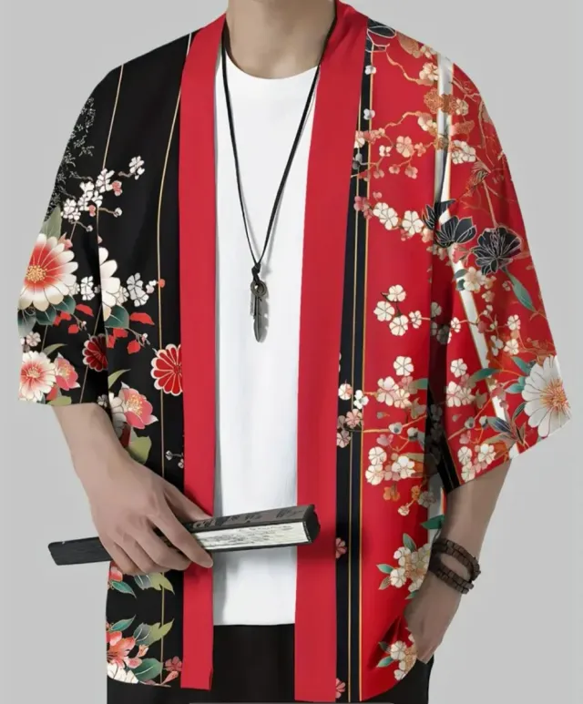 Camisa Kimono Japonés Estampado Floral