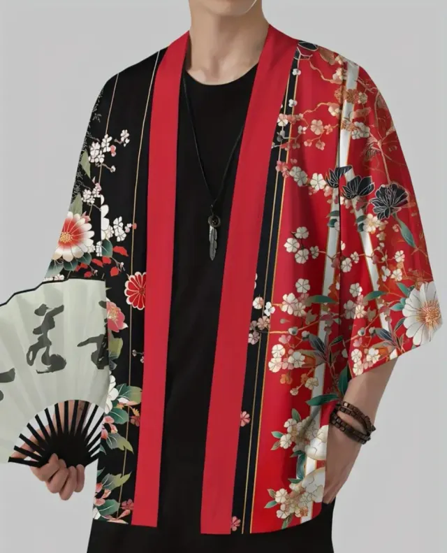 Camisa Kimono Japonés Estampado Floral