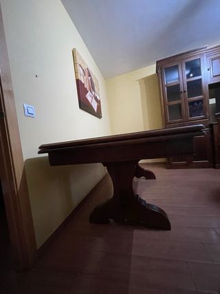 Mesa de castaño maciza de 2 m extensible a 3m