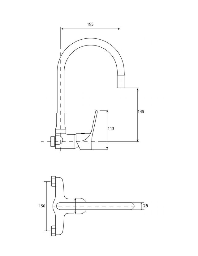 Grifo Pared Flexible Cocina