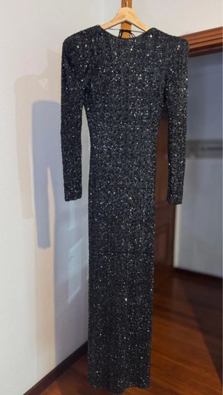 Vestido largo lentejuelas Zara