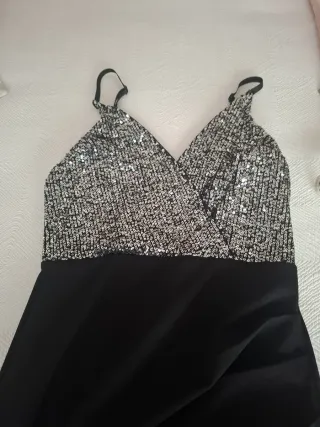 Vestido fiesta lentejuelas y negro