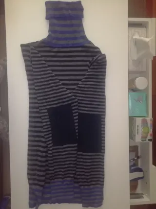 Jersey Adolfo Domínguez rayas azul y gris