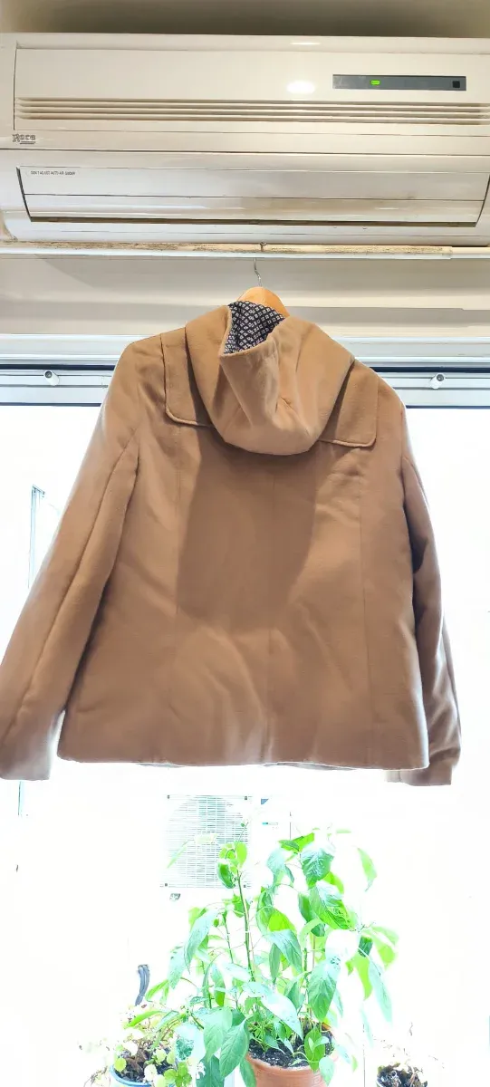 Abrigo de paño trenca beige