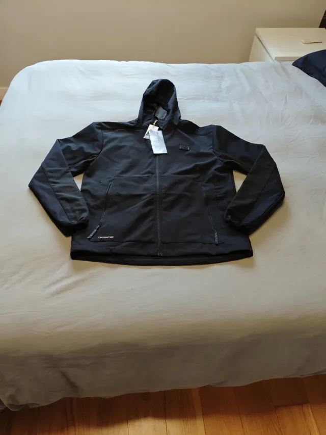 Chaqueta +8000 cortavientos impermeable negra XL