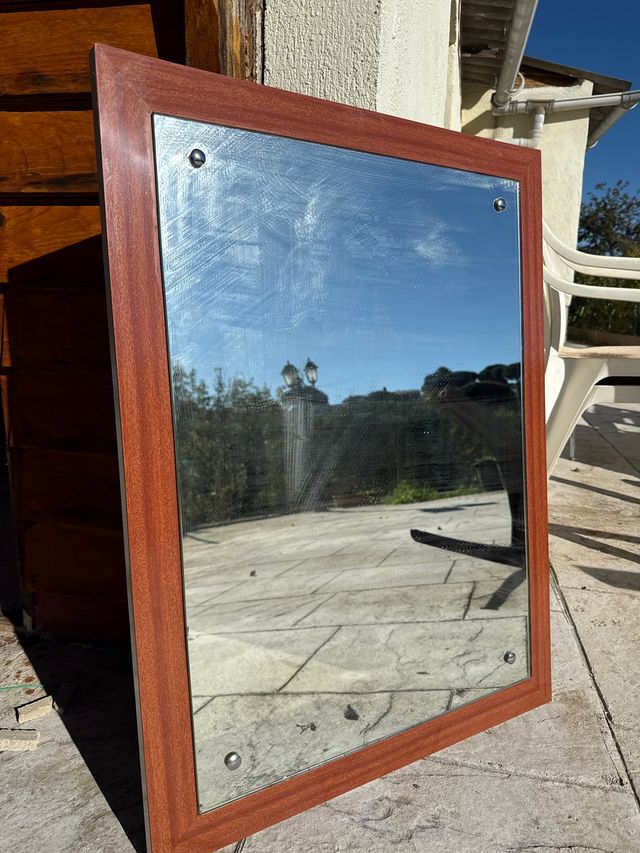 Espejo madera y cristal 50x70 cm