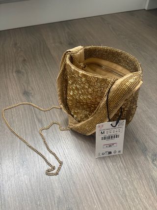 Bolso Fiesta Zara Dorado