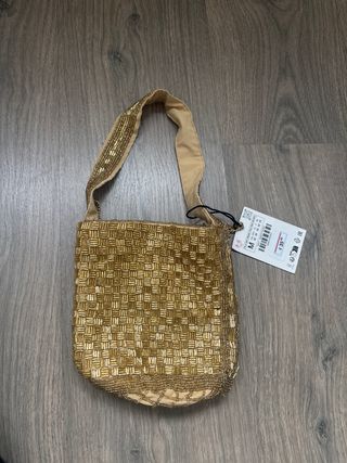Bolso Fiesta Zara Dorado