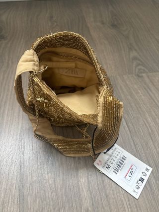 Bolso Fiesta Zara Dorado