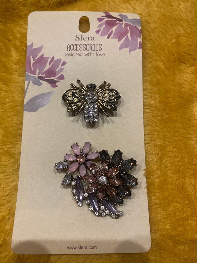 Broches Sfera Abeja y Flores
