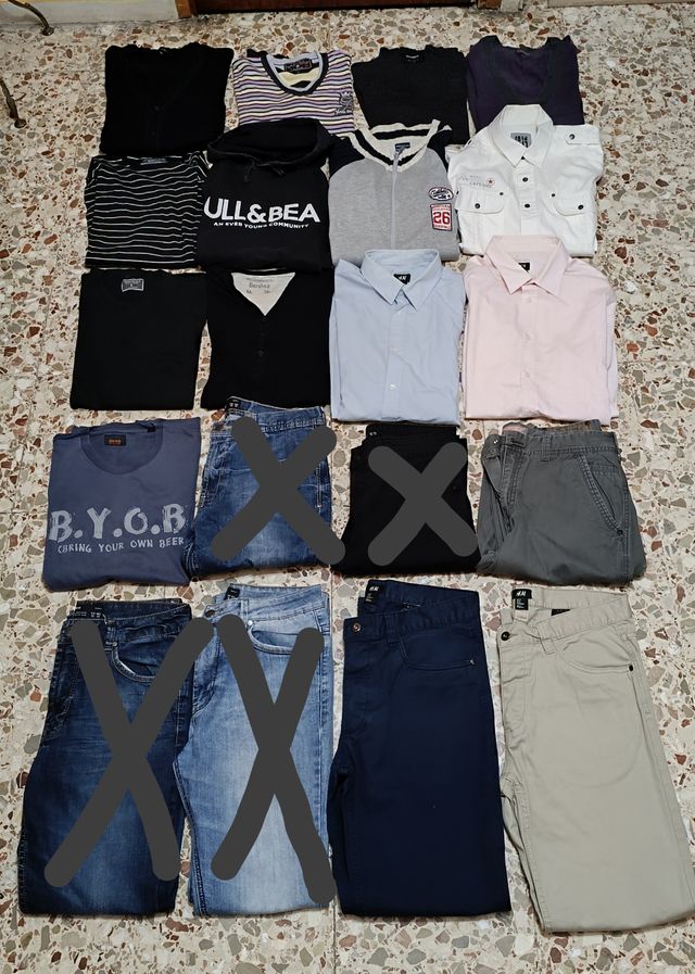 Lote de 16 peças de roupa de inverno para homem