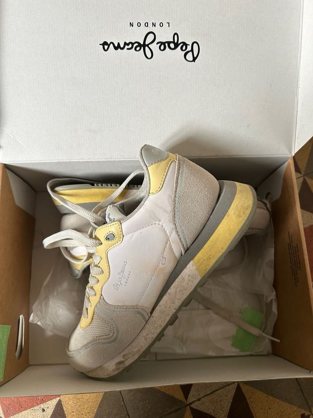 Tênis Pepe Jeans Branco e Amarelo