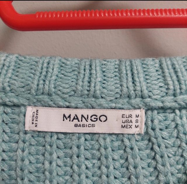 Jersey punto mujer azul Mango Talla M