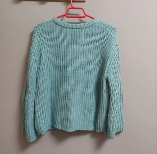 Jersey punto mujer azul Mango Talla M