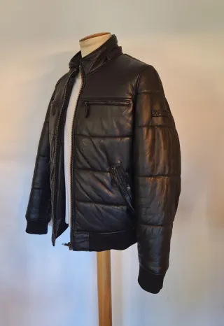 Chaqueta Bomber Cuero Schott Negra