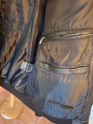 Chaqueta Bomber Cuero Schott Negra