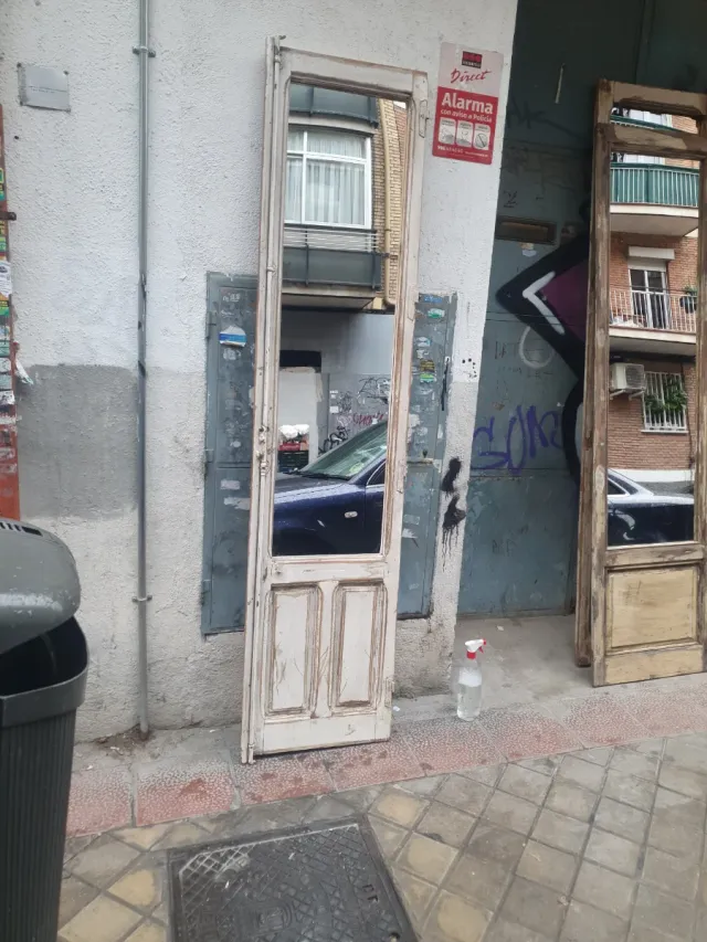 Espejo antiguo madera y cristal