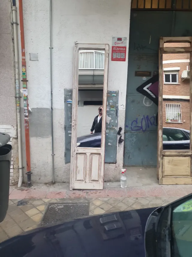 Espejo antiguo madera y cristal