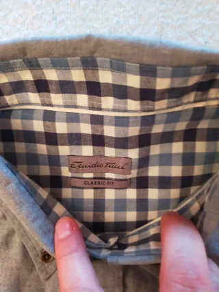 Camisa Emilio Tucci Gris Talla grande