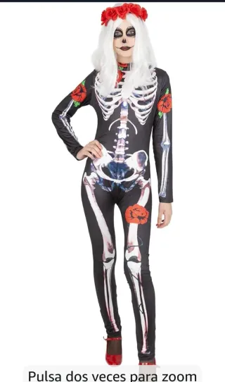 Disfraz Esqueleto con Rosas Talla Única