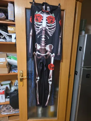 Disfraz Esqueleto con Rosas Talla Única