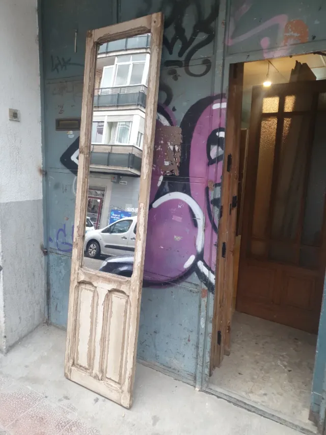 Espejo antiguo madera y cristal