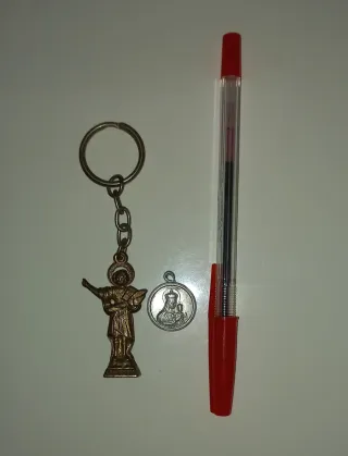 Llavero San Pancracio y medalla escapulario