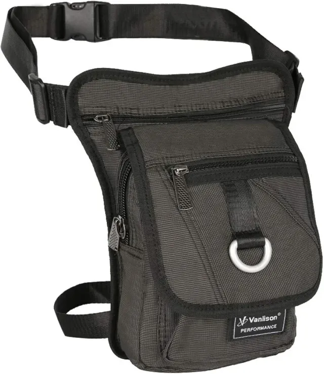 Bolsa Pierna Vanlison Negra/Gris