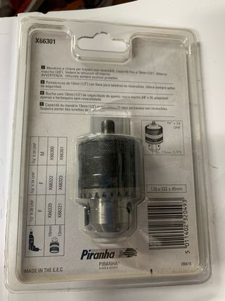 Portabrocas Piranha 13mm 3/8 x 24 UNF