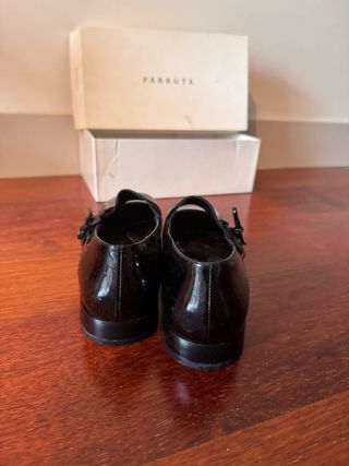 Bailarinas FARRUTX charol negro flor terciopelo