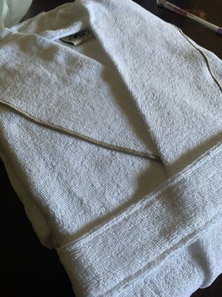 Roupão de Algodão Branco estilo spa com rolinho