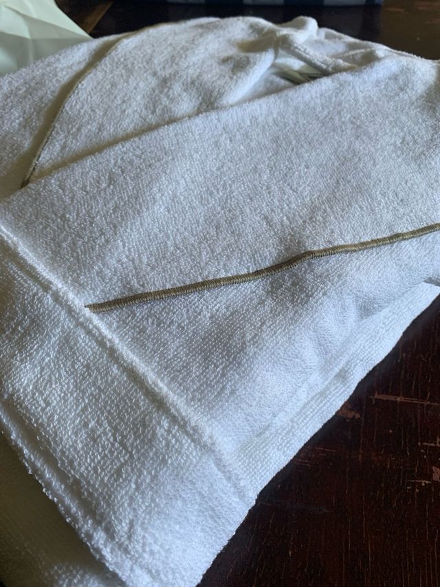 Roupão de Algodão Branco estilo spa com rolinho