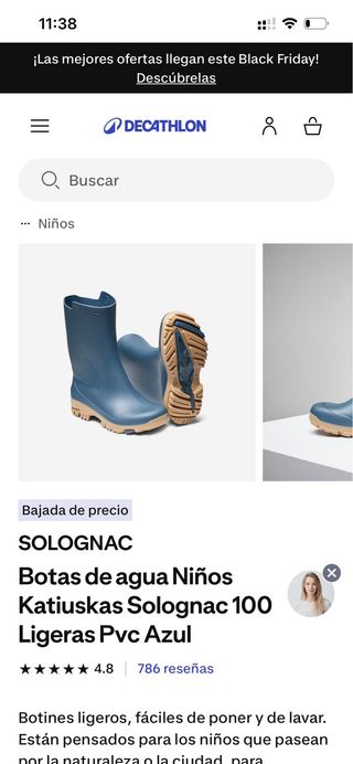 Botas de agua Solognac Niños Azul