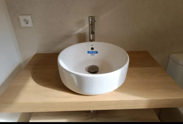 Encimera madera lavabo suspendido