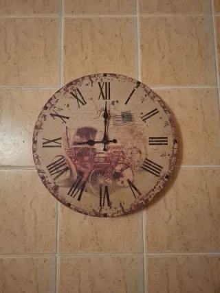 Reloj de pared vintage con diseño de carruaje