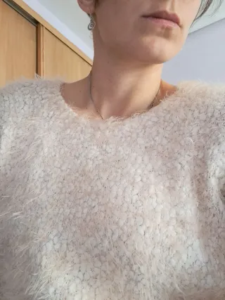 Jersey polar rosa/beige talla M