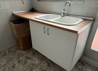 Fregadero doble cocina + grifo (sin mueble)