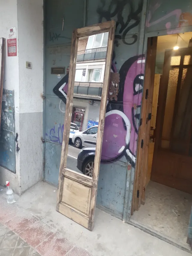 Espejo antiguo madera y cristal