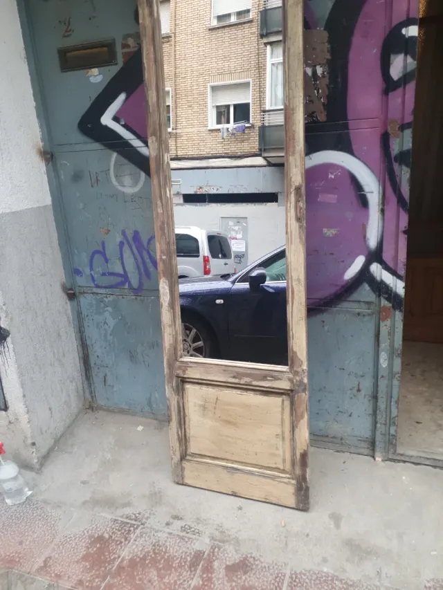 Espejo antiguo madera y cristal