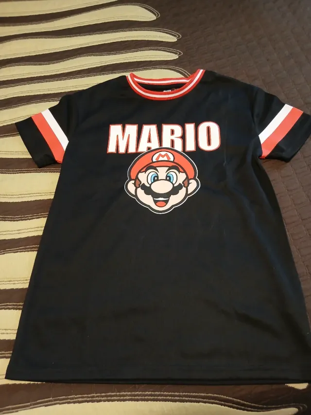 Camiseta Mario Bros Negra Talla 10-11